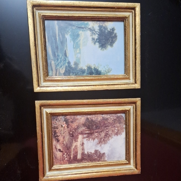 Other - Vintage G.B. Florence Miniature Framed Landscape Prints - Pair - Made in Italy